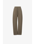 wide leg trouser in brown green color