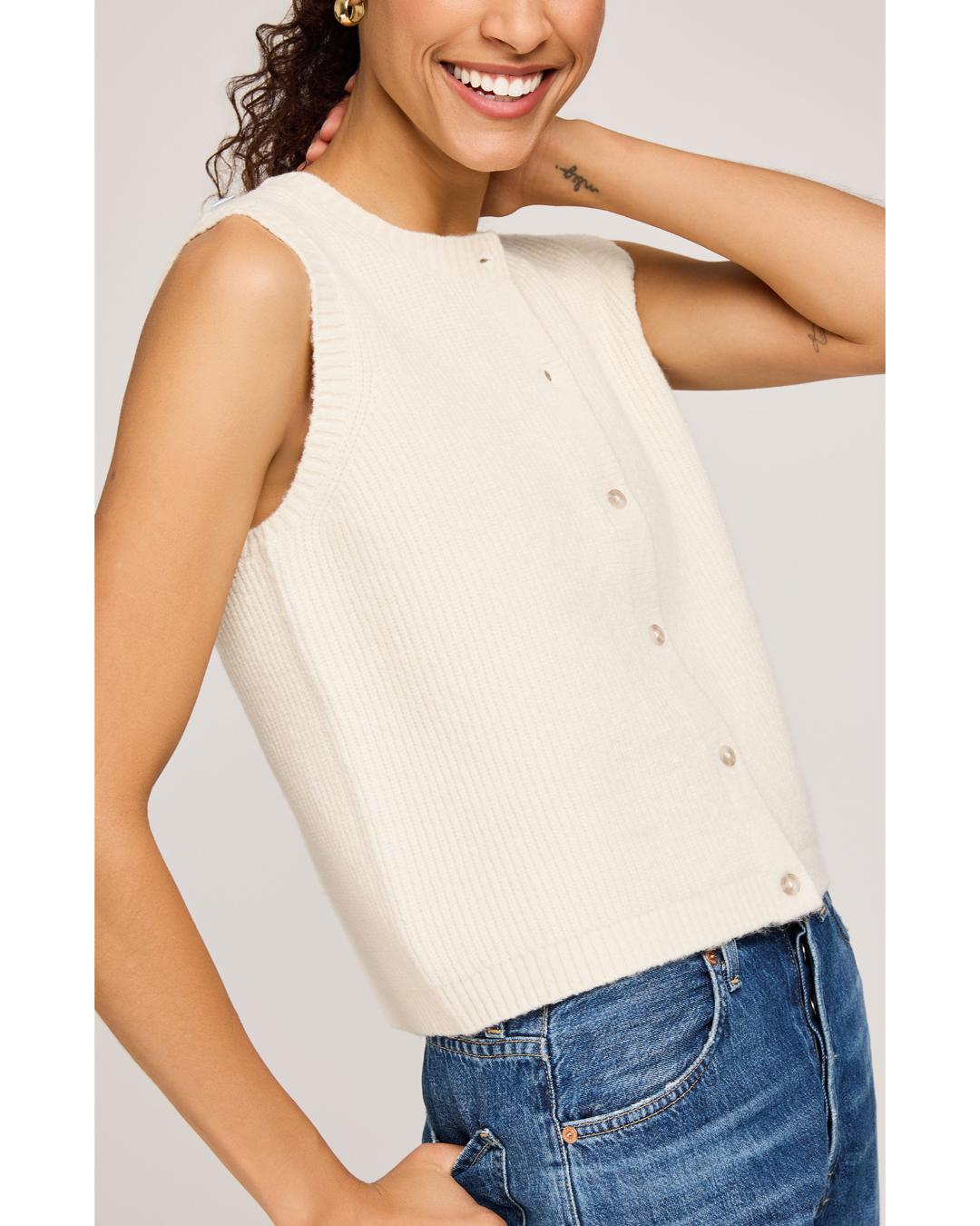 cream knit vest
