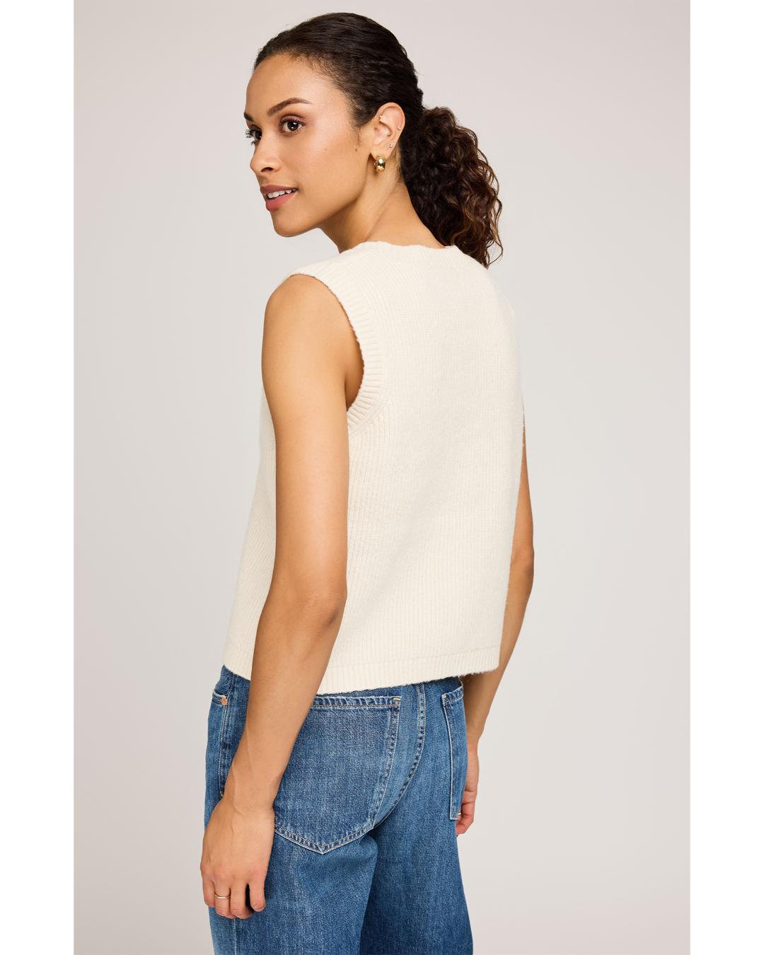 cream knit vest
