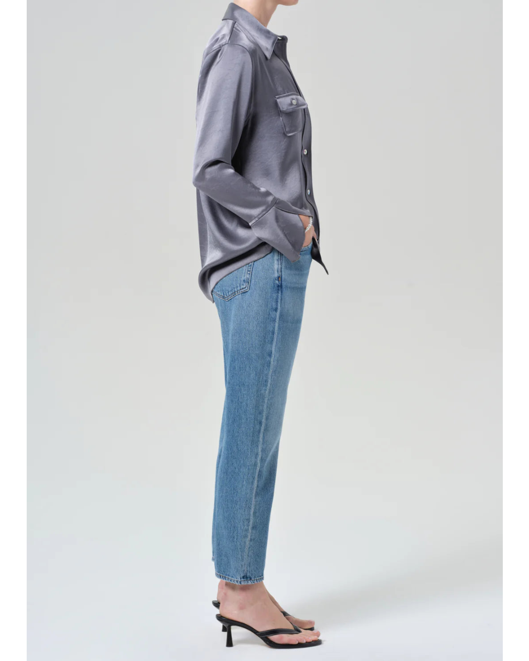 cropped medium wash denim pant