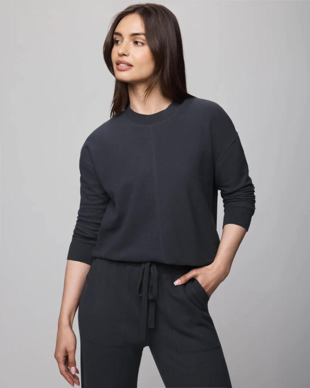 crewneck sweater in dark grey