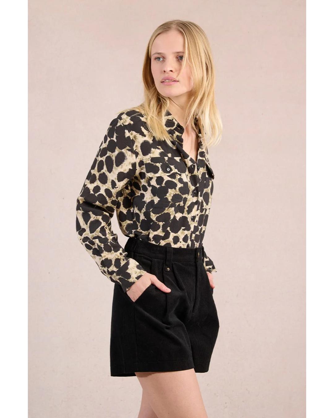 black corduroy shorts