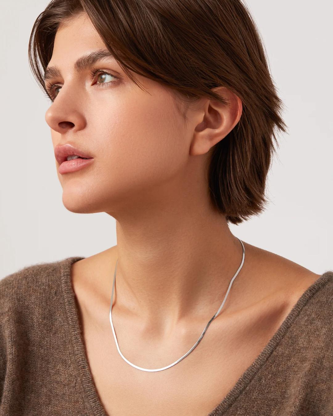 jenny bird silver thin chain necklace