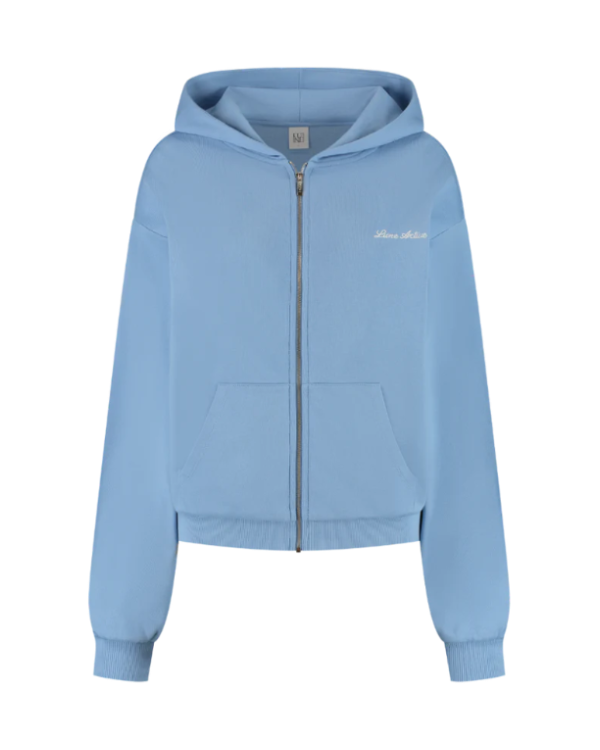 light blue zip up hoodie