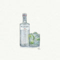 The Botonist Gin and Tonic Miniature Watercolor Painting