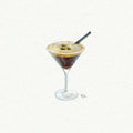 Espresso Martini Miniature Watercolor Painting