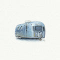 Airstream Camper Miniature Watercolor Painting - Art Print