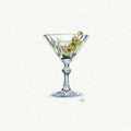 Martini Glass Miniature Watercolor Painting