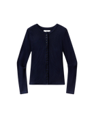ribbed button cardigan in navy