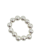 statement silver beaded ring