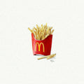 McDonald's French Fries Miniature Watercolor Painting