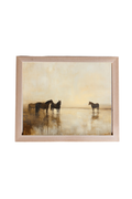 Vintage Horse by the River Pine Framed Art | 166