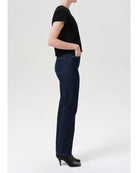 dark denim straight leg jeans