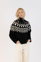 black and white fairisle sweater 