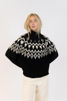 black and white fairisle sweater 