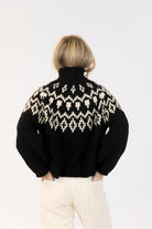 black and white fairisle sweater 