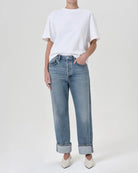 Agolde Fran Low Slung Straight Jeans in Invention