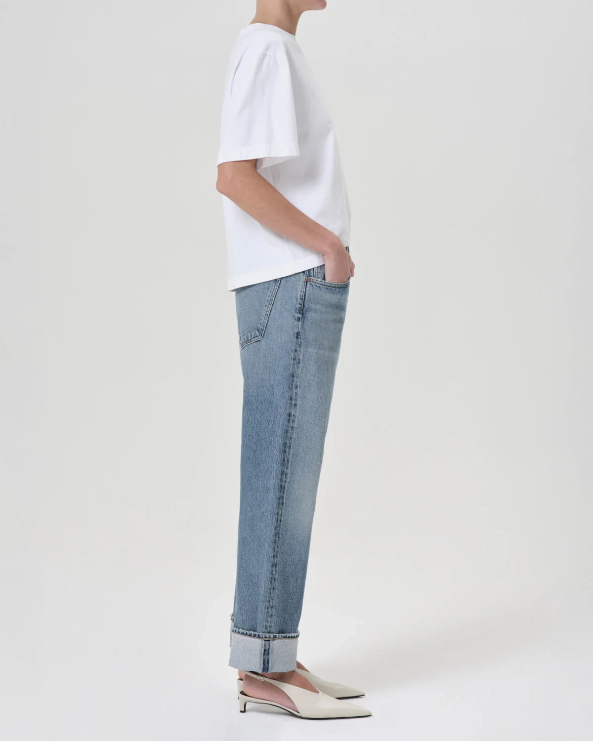 Agolde Fran Low Slung Straight Jeans in Invention