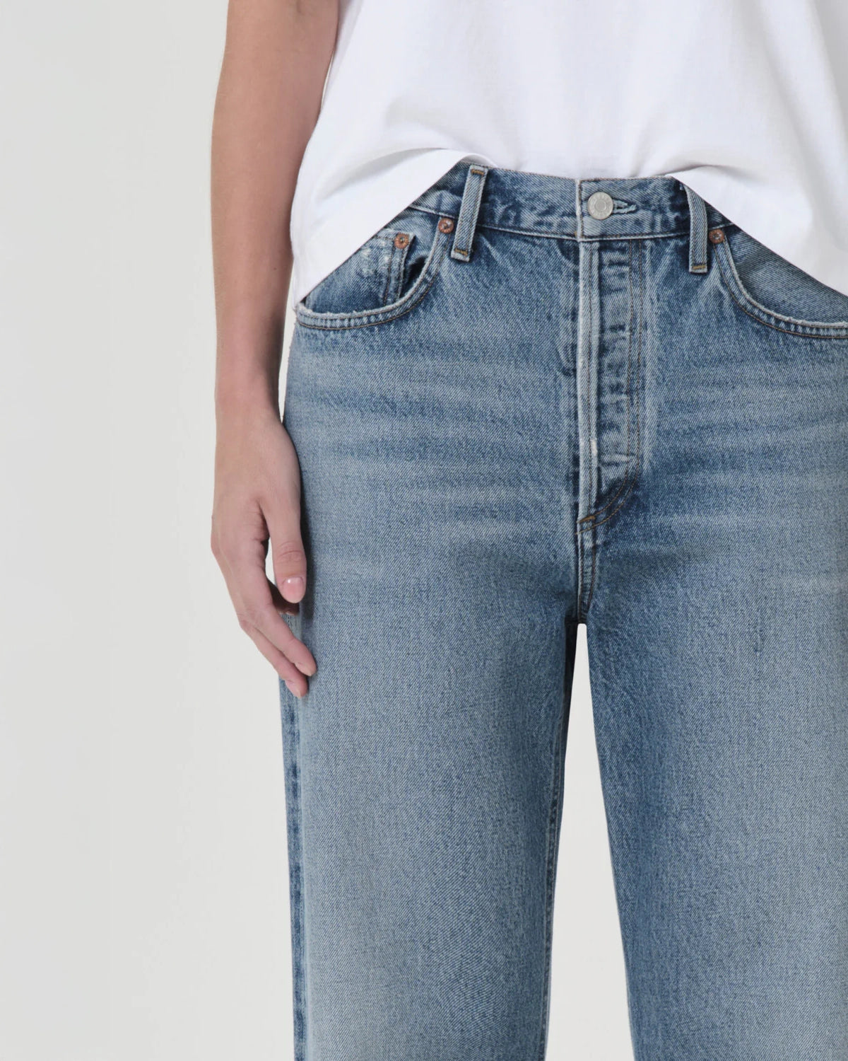 Agolde Fran Low Slung Straight Jeans in Invention