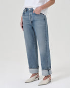 Agolde Fran Low Slung Straight Jeans in Invention