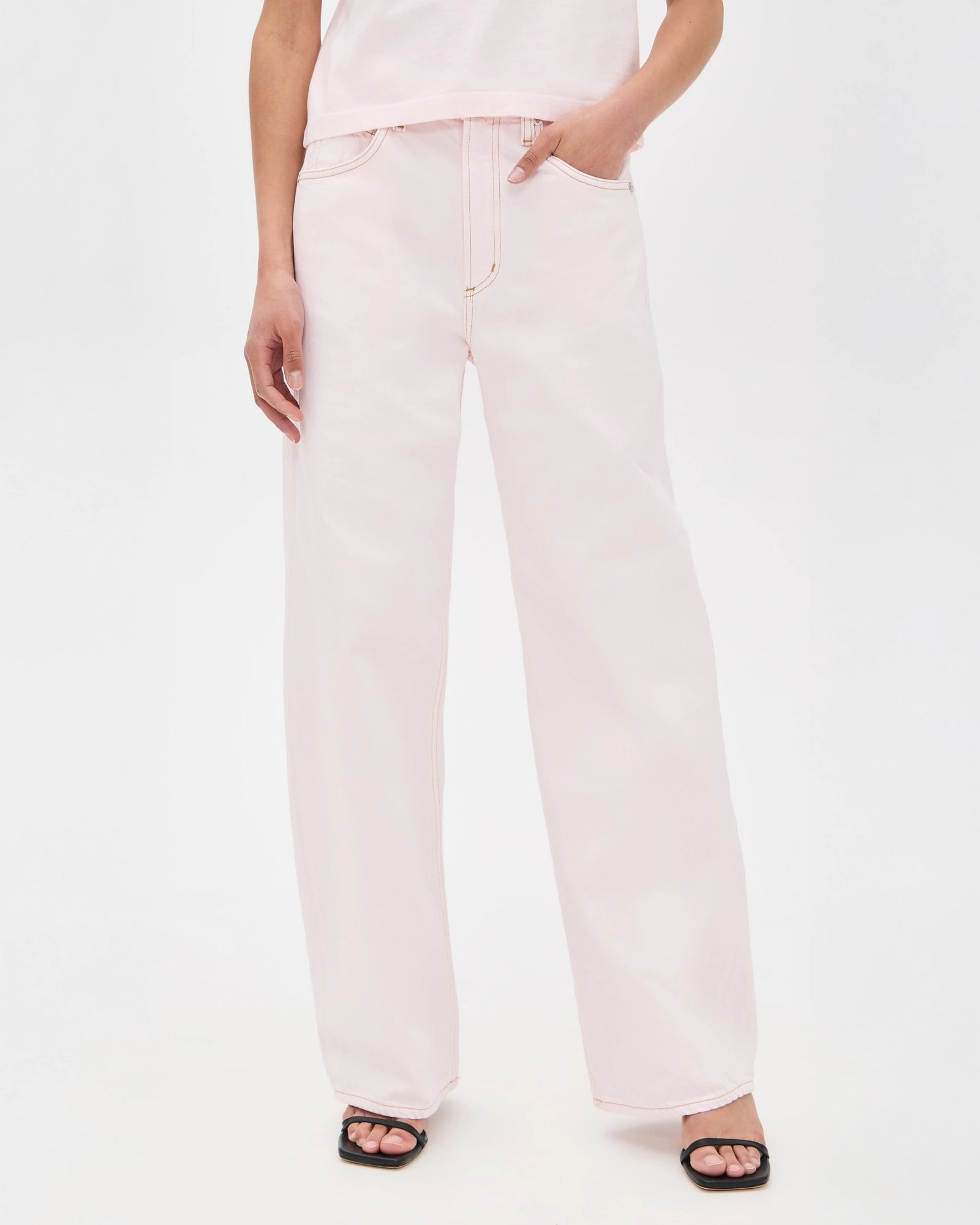 Agolde Low Curve Denim Jeans in Cosmos Pink