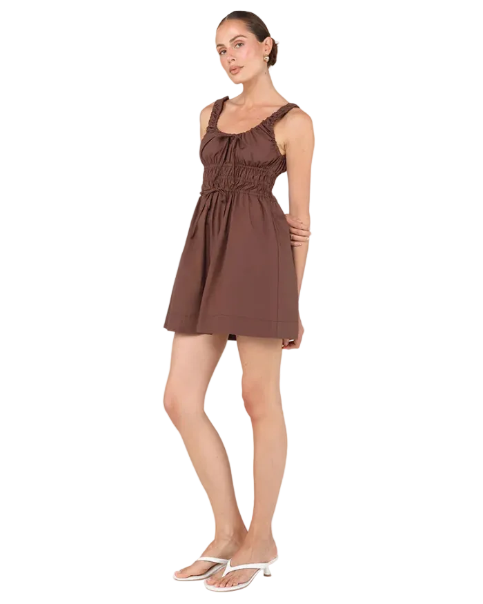 mini dress in chocolate brown