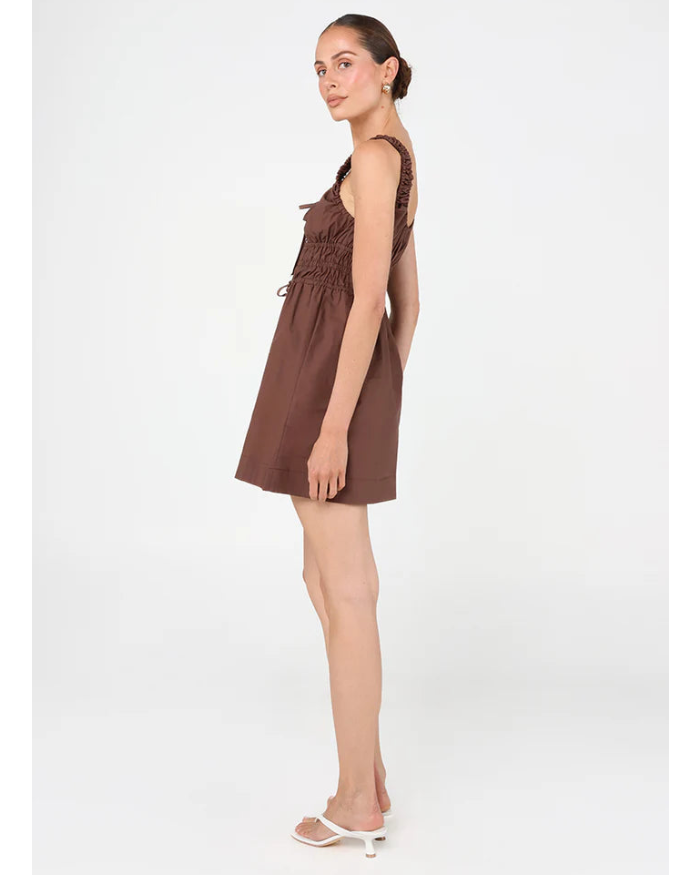 mini dress in chocolate brown