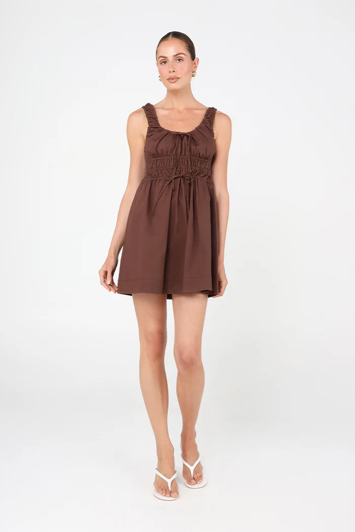 mini dress in chocolate brown