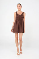 mini dress in chocolate brown
