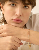 paperclip link gold bracelet