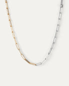 two toned paper clip necklace 
