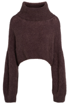 brown turtleneck croppped sweater 