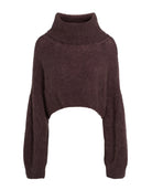 brown turtleneck cropped sweater 