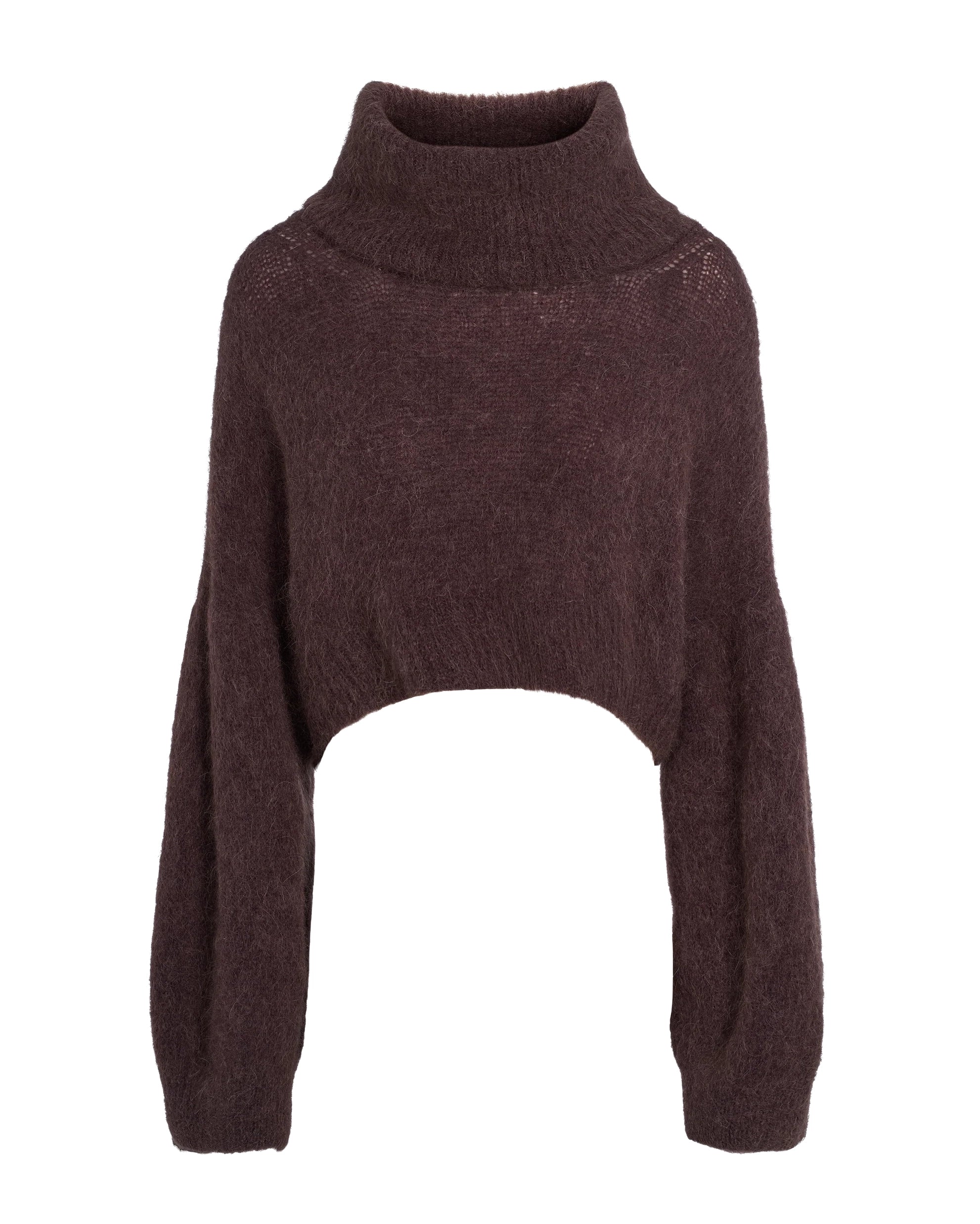 brown turtleneck cropped sweater 