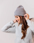 Apres Actif Merino Wool Beanie Hat in Grey