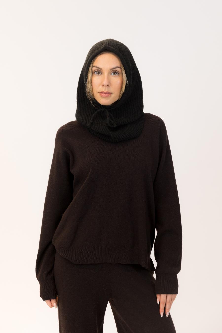 black knitted balaclava