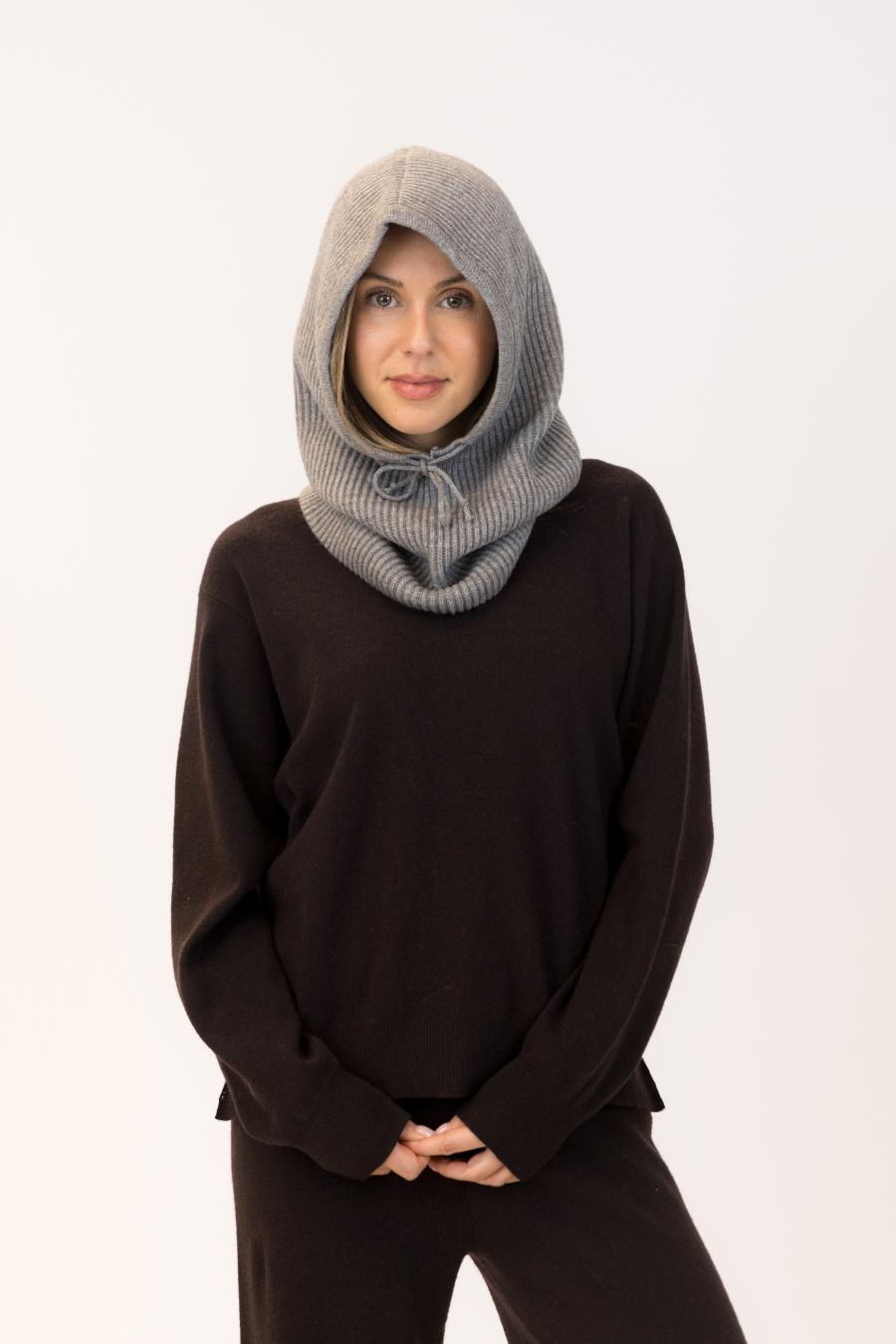 grey knitted balaclava