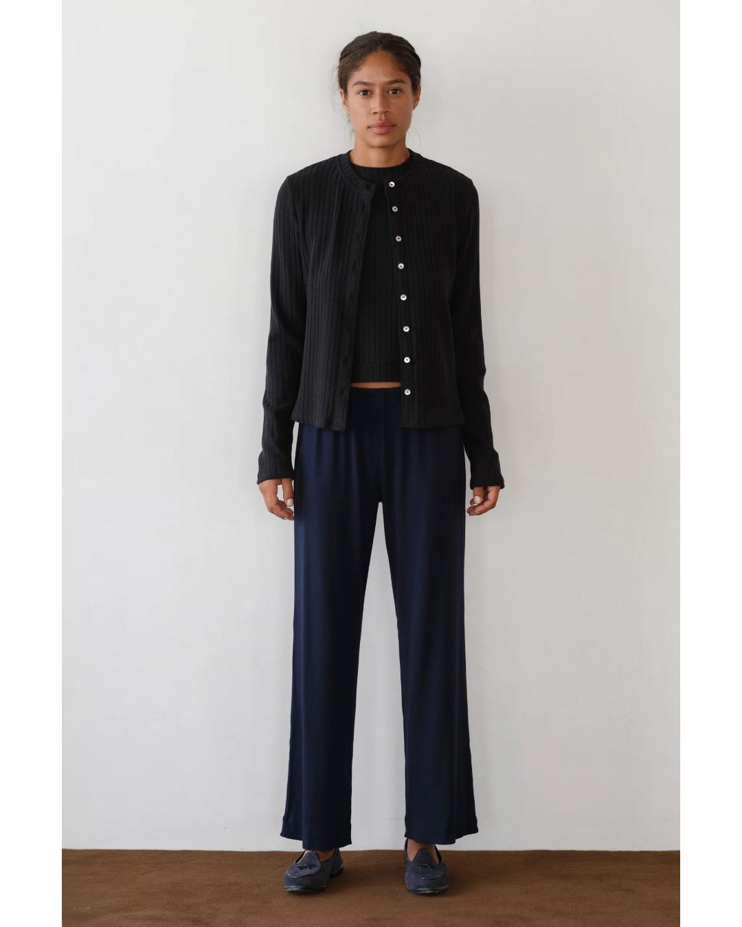 wide leg lounge pant in navy
