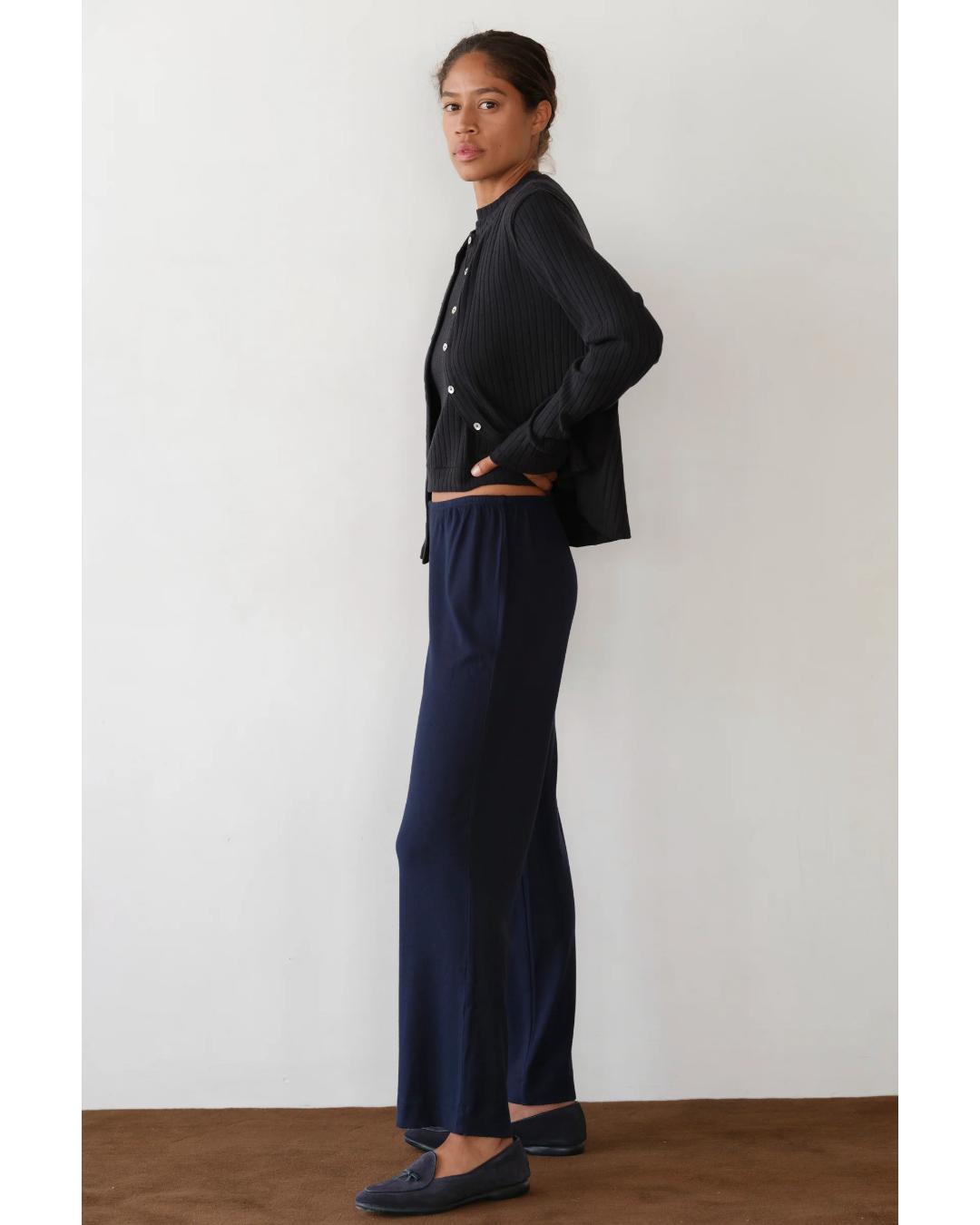 wide leg lounge pant in navy