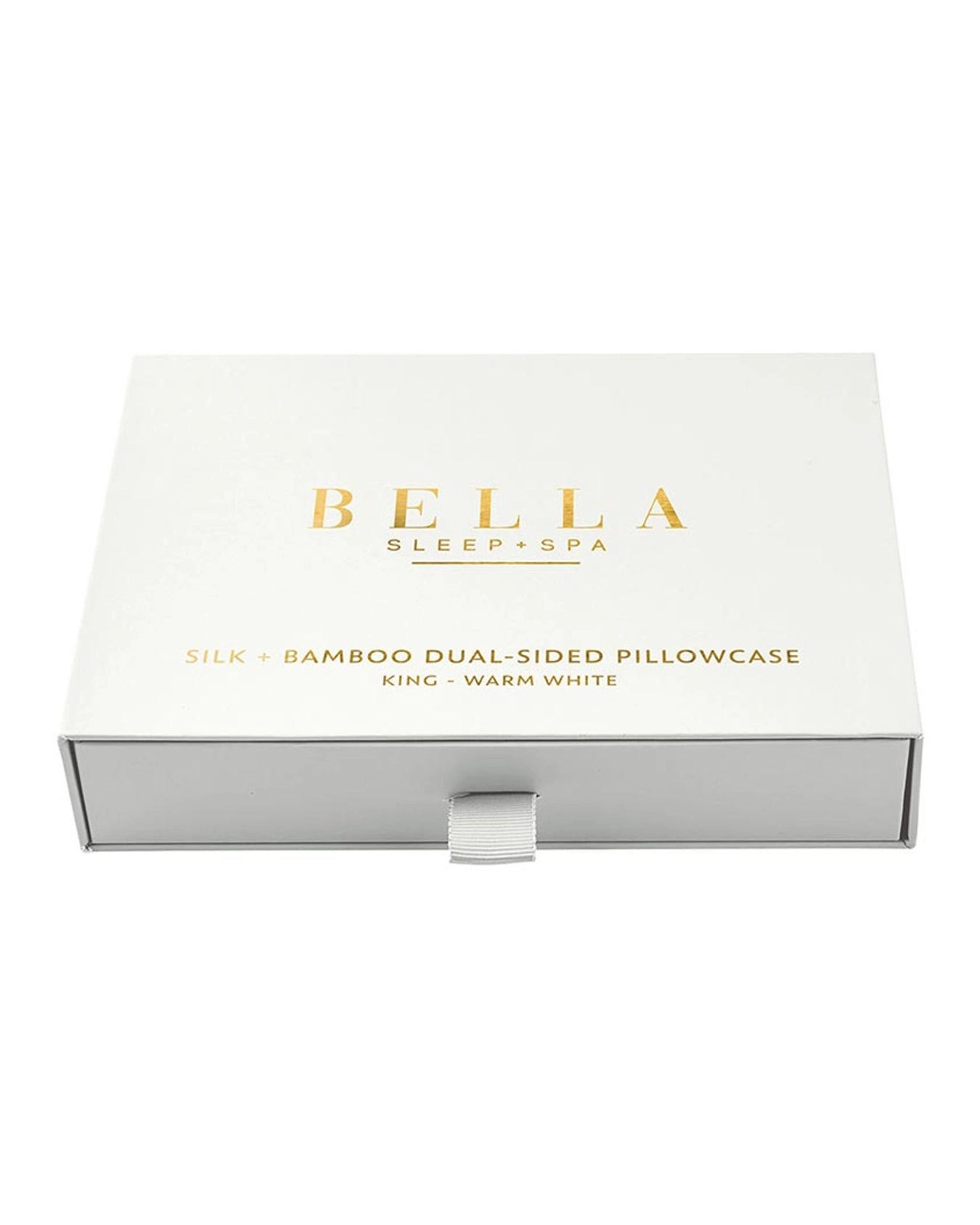 Silk and Bamboo Pillowcase by Bella Sleep and Spa in Warm White in gift box