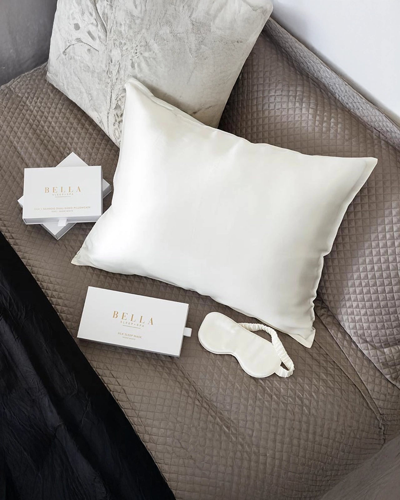 Silk and Bamboo Pillowcase by Bella Sleep and Spa in Warm White