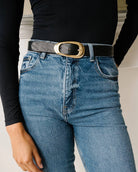 Brace Leather Zya Bridle Belt in Silver and Black