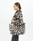 Brunette the Label Sherpa Leopard Tote Bag