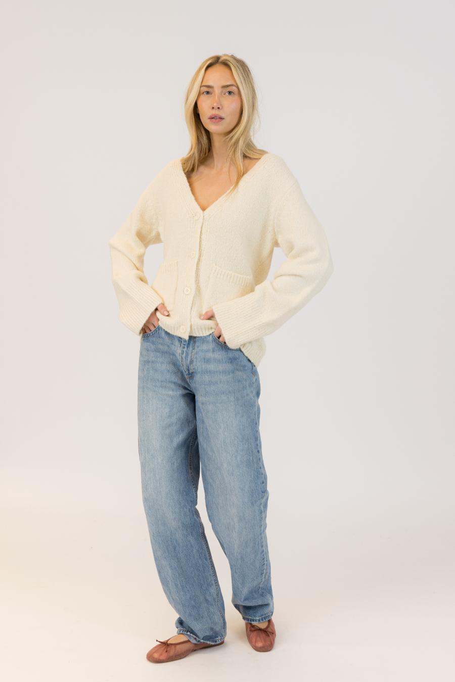 ivory knit cardigan