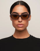 brown rectangular sunglasses 