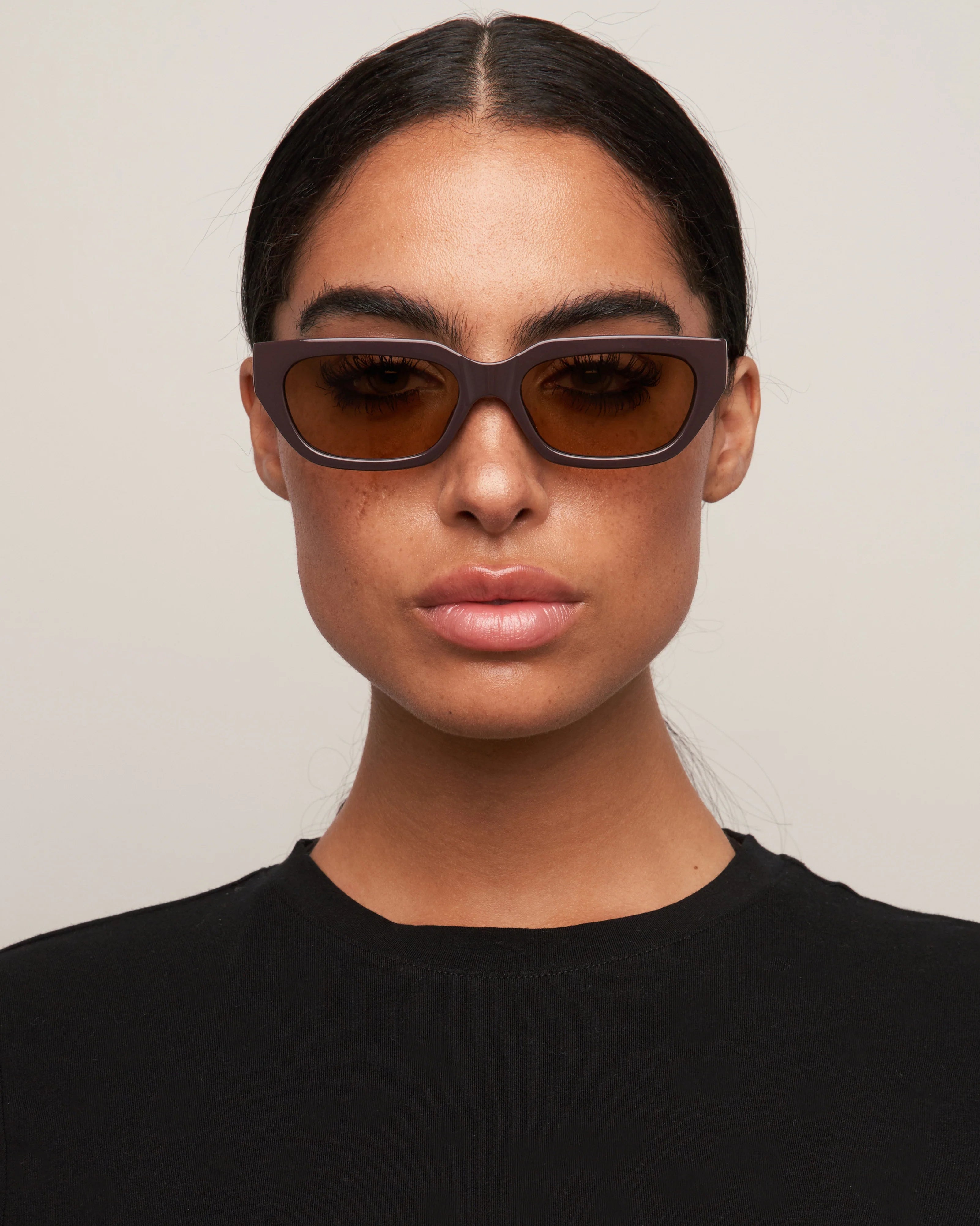 brown rectangular sunglasses 