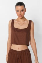 Load image into Gallery viewer, Celeste Brown Cropped Square Neck Tank
