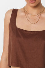 Load image into Gallery viewer, Celeste Brown Cropped Square Neck Tank
