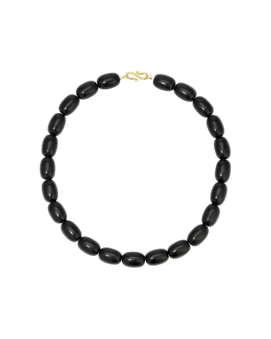 black chunky beaded necklace