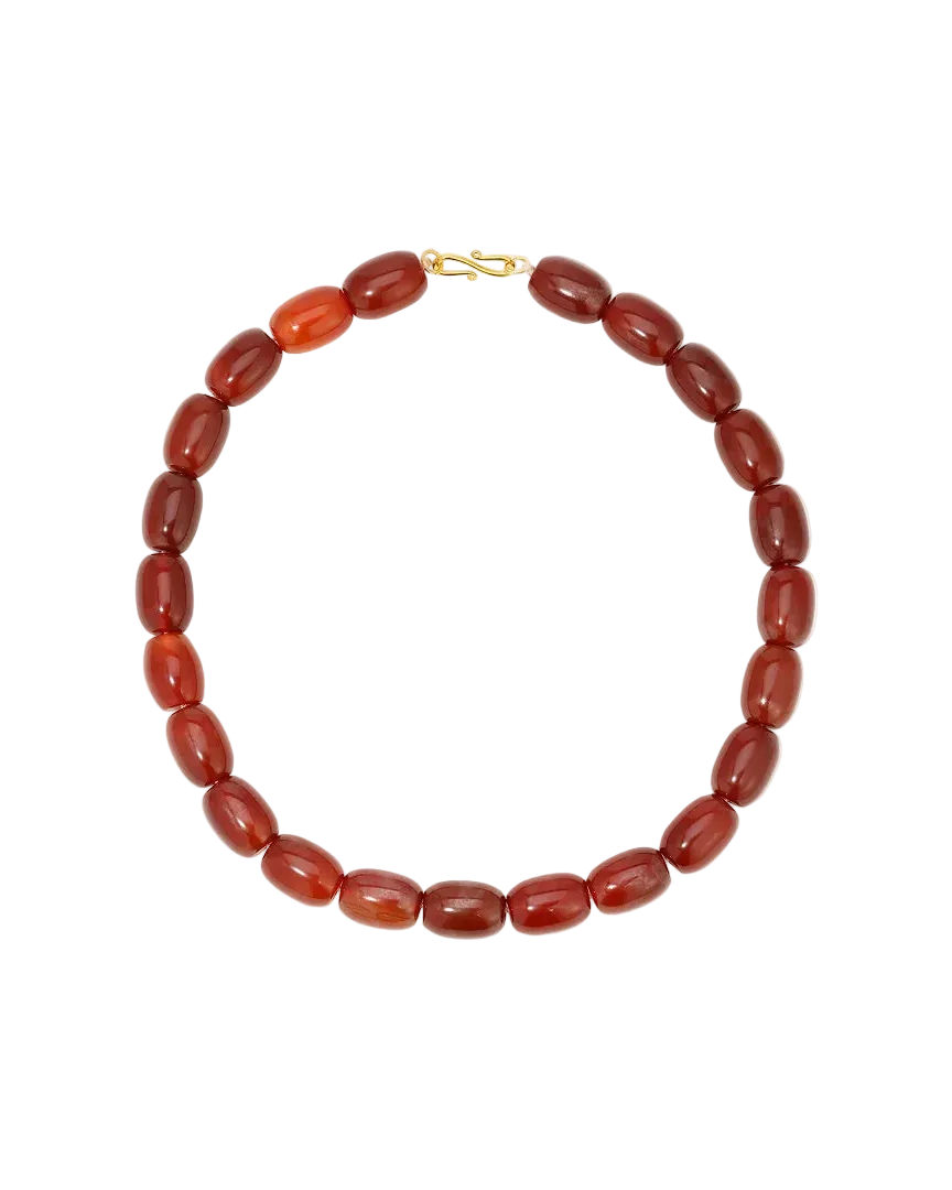 red chunky beaded necklace